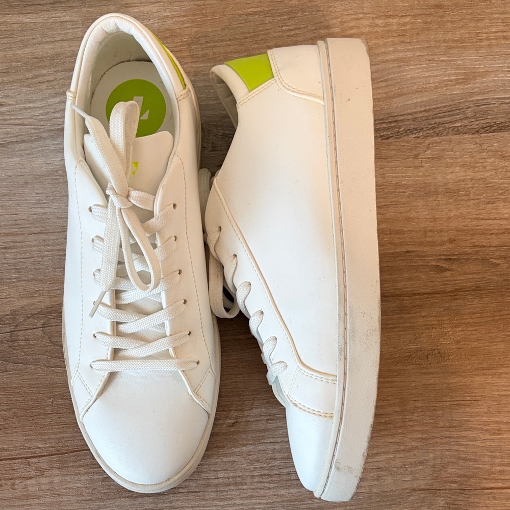 White and Yellow Women's Sneakers
